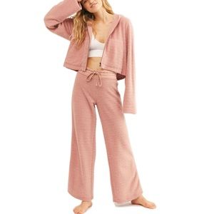 Free People One Queenie Pants (from the Set) Fuzzy Lounge Pants ONLY Size Large